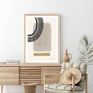 Affiche Collection années 50 Affiche + cadre en bois - Chêne