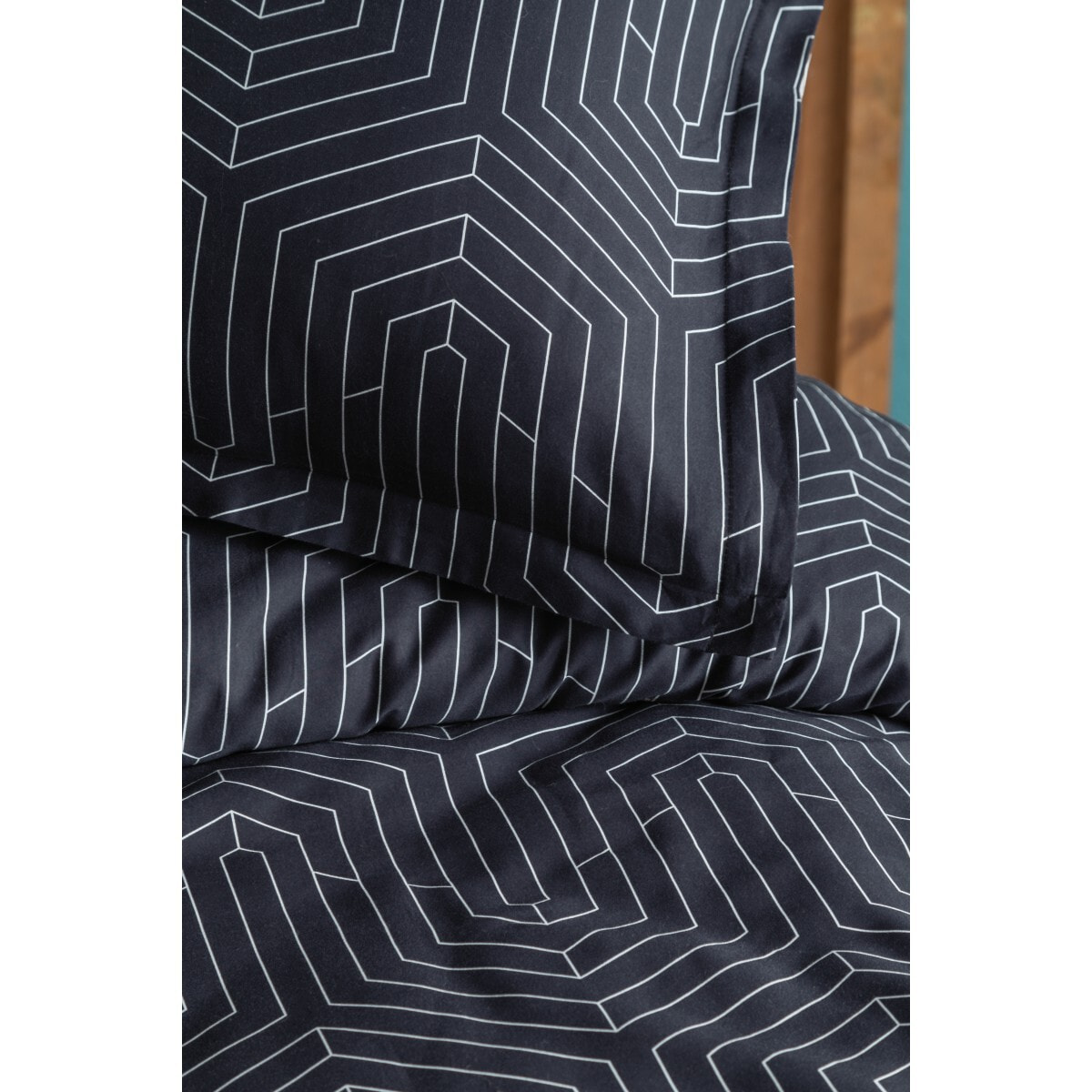 Parure housse de couette 240x220 cm et 2 taies d'oreiller 63x63cm satin de coton imprimé