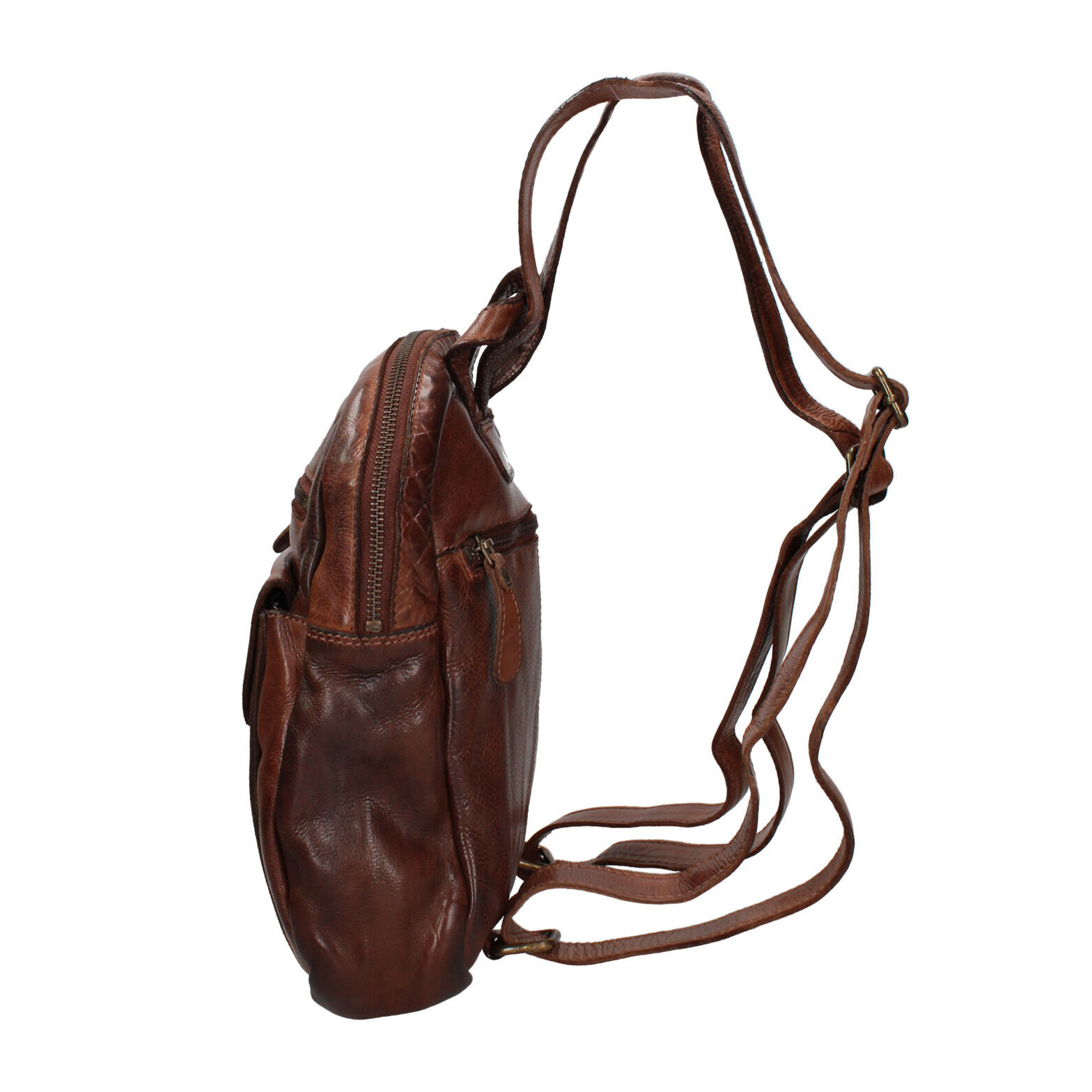 Zaino  da uomo In Vera pelle Made in Italy 24x27x9 cm