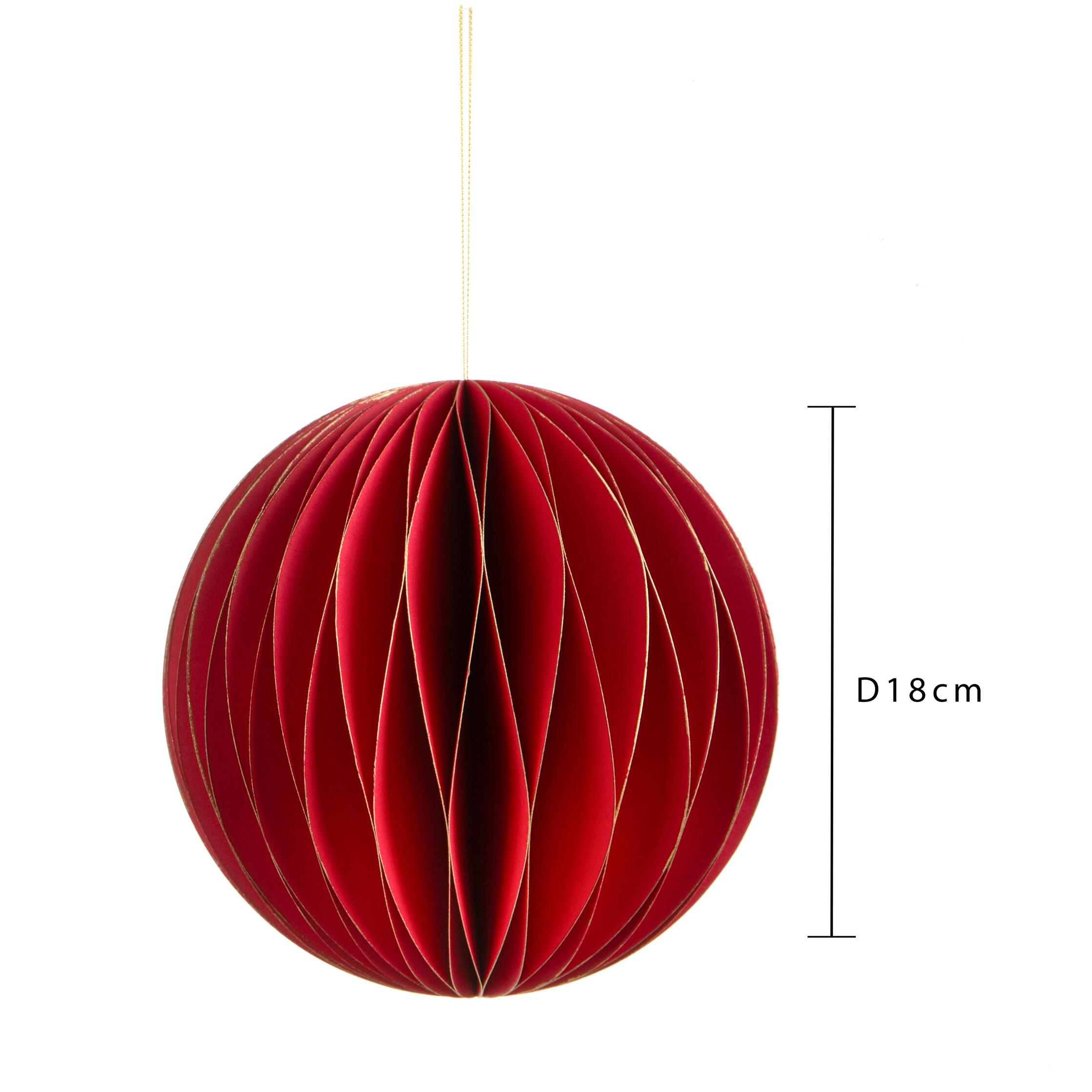 Sfera carta - Pezzi 6 - Colore Rosso - 18x18Hx18cm - Bianchi Dino