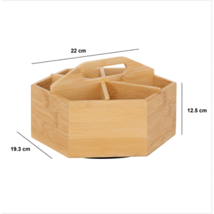 Organisateur à thé rotatif en bambou