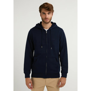 Sudadera con Cremallera Embroidery Logo Zip Hoodie en Azul Marino D.Franklin