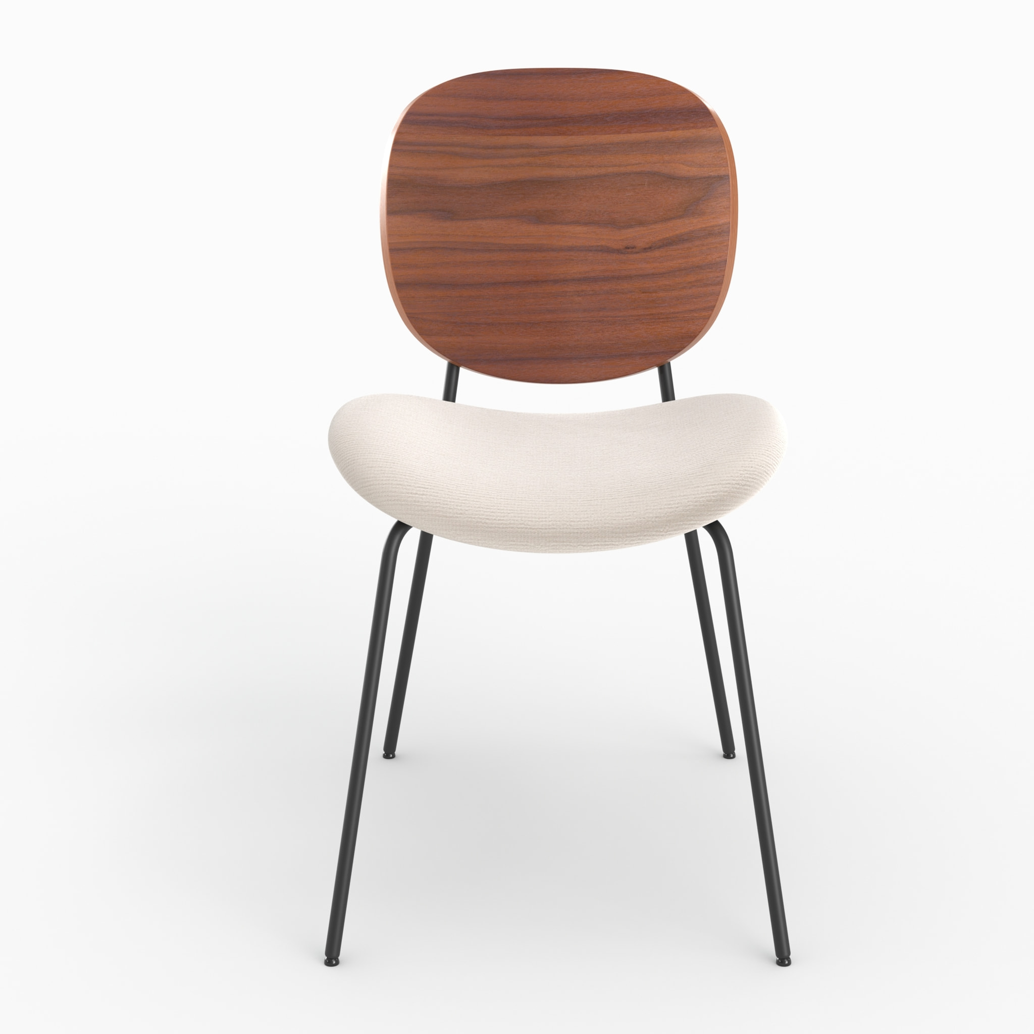 Lot de 2 chaises en tissu beige chiné et bois - Simone