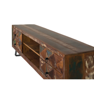 Mueble TV de Madera Reciclada 150 Cm Estilo Industrial Moderno