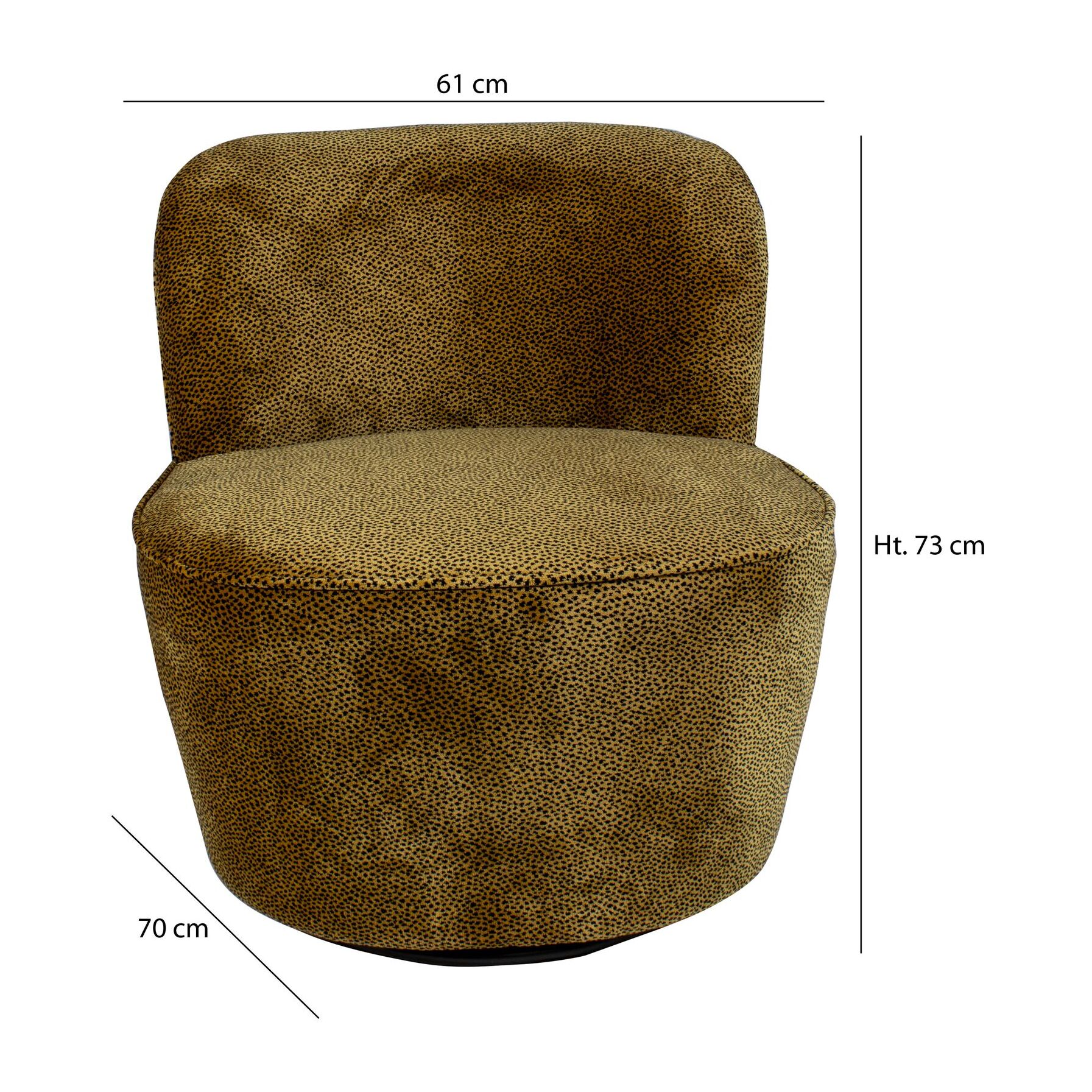 Fauteuil pivotant en velours lisse léopard COSY