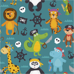 Sticker effet papier peint - ANIMAUX PIRATES