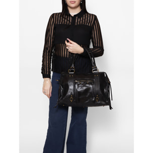 Borsa a spalla da donna - Modello Elara - Vera pelle - 41.0 x 28.0 x 13.0 cm