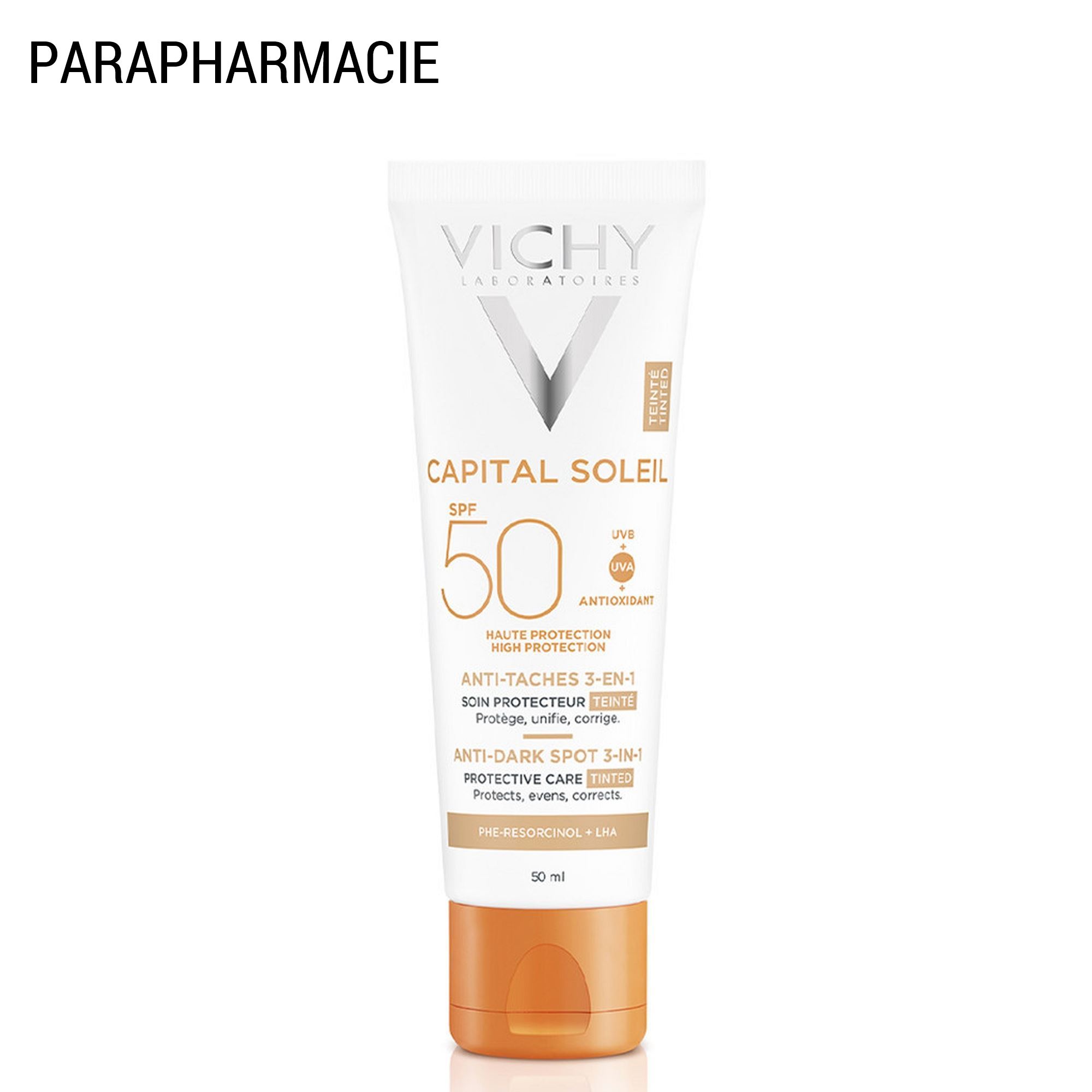 CAPITAL SOLEIL SPF50+ - Soin anti-tâches 3-en-1 soin quotidien teinté 50 ml