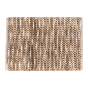 Tapis de bain boule en coton beige 75x50cm