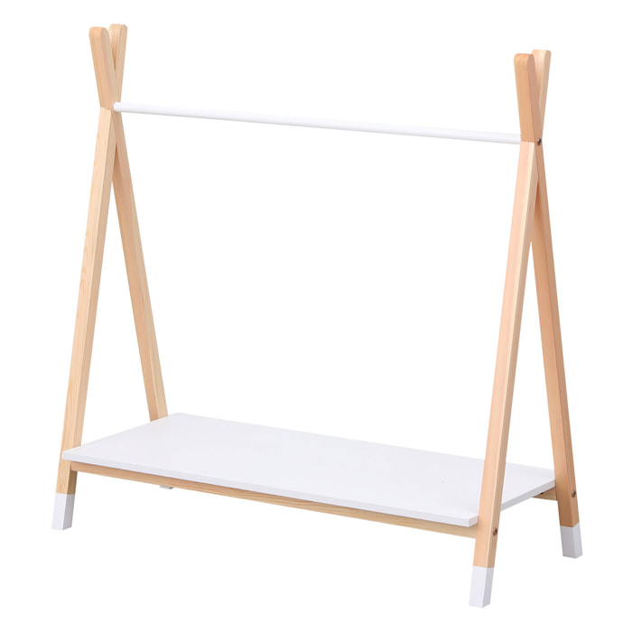 Penderie pour enfant bois et blanche LOU