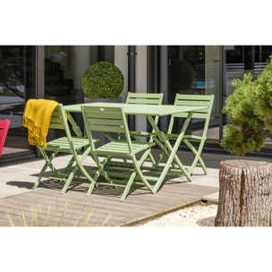 MARIUS - Chaise de jardin pliante en aluminium vert lagune