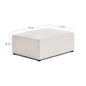Topaze - pouf - en velours côtelé plat - Beige