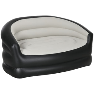 Canapé gonflable pour l'extérieur 2 places canapé d'air dim. 138L x 87l x 71H cm gris noir