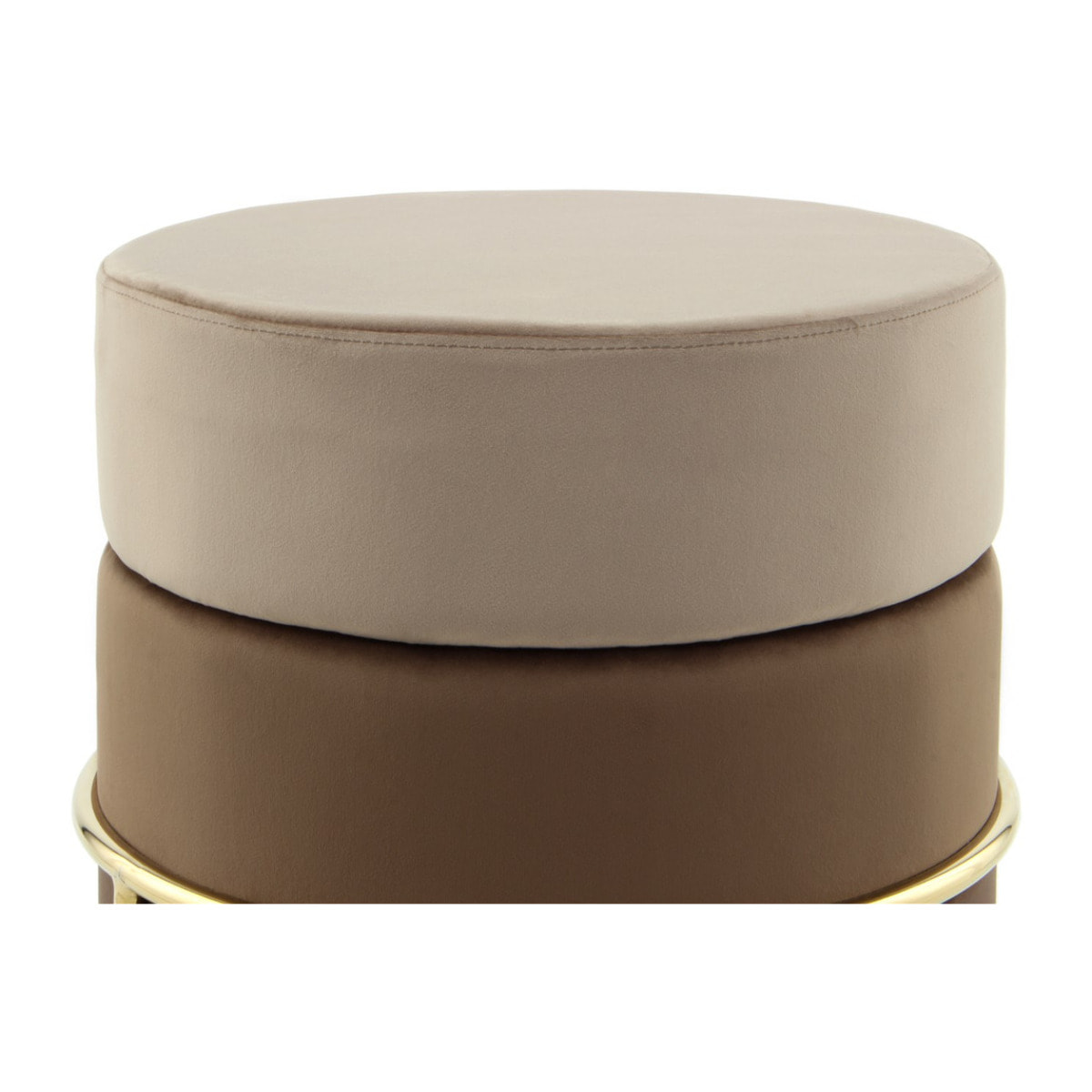 Pouf imbottito Matilda 100 in velluto marrone