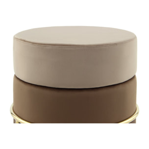 Pouf imbottito Matilda 100 in velluto marrone