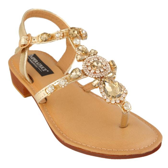 Sandali infradito con dettaglio gioiello