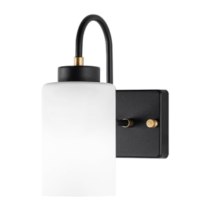 Aplique de pared, metal , negro, 10x23x24, casquillo E27 Max 40 W