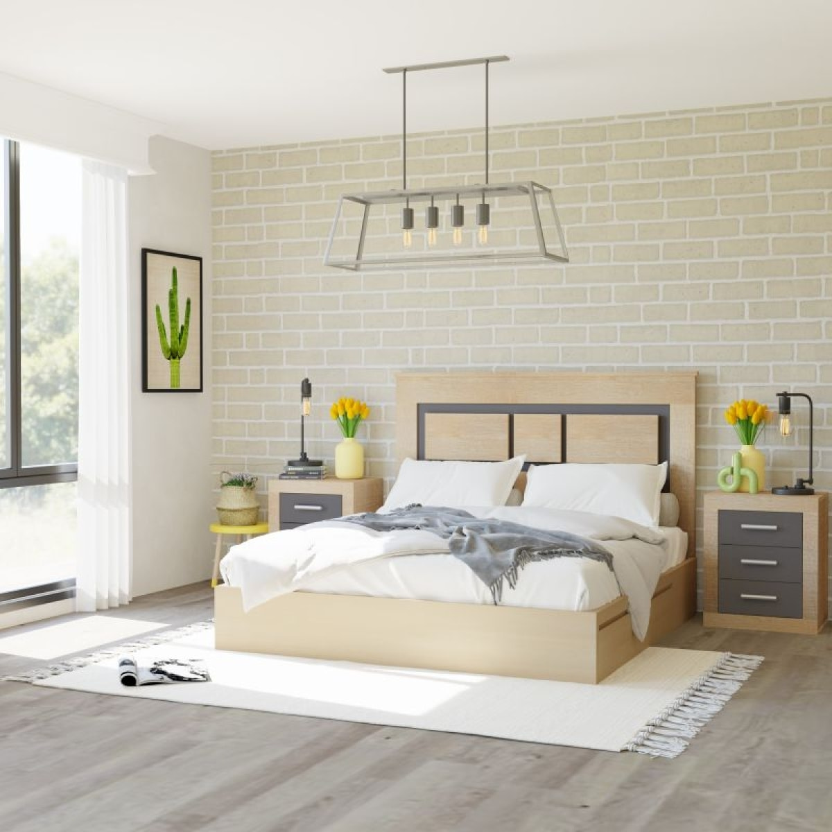 Dormitorio Kira 5C Plus Cambria - Grafito