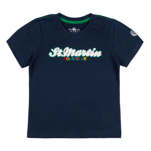 T-shirt jersey con ricamo punto spugna Polo Club St Martin Blu