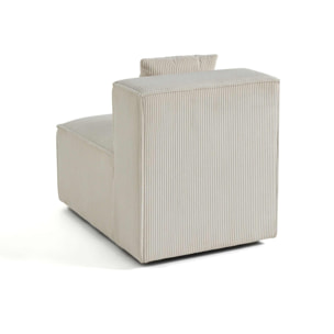 Arty - module d'assise - en velours côtelé - Beige