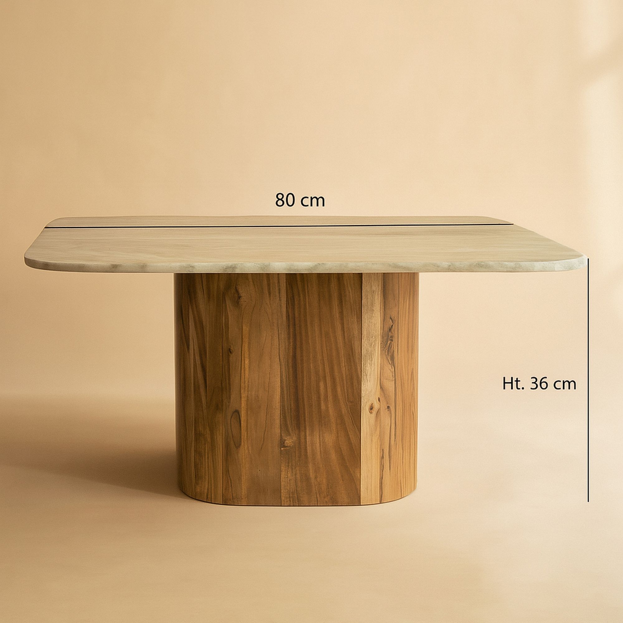 Table basse en marbre gris et pied en bois d'acacia  BERGEN