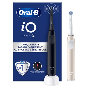 Oral-B iO2 Brosses À Dents Électriques, Noire et Rose Clair