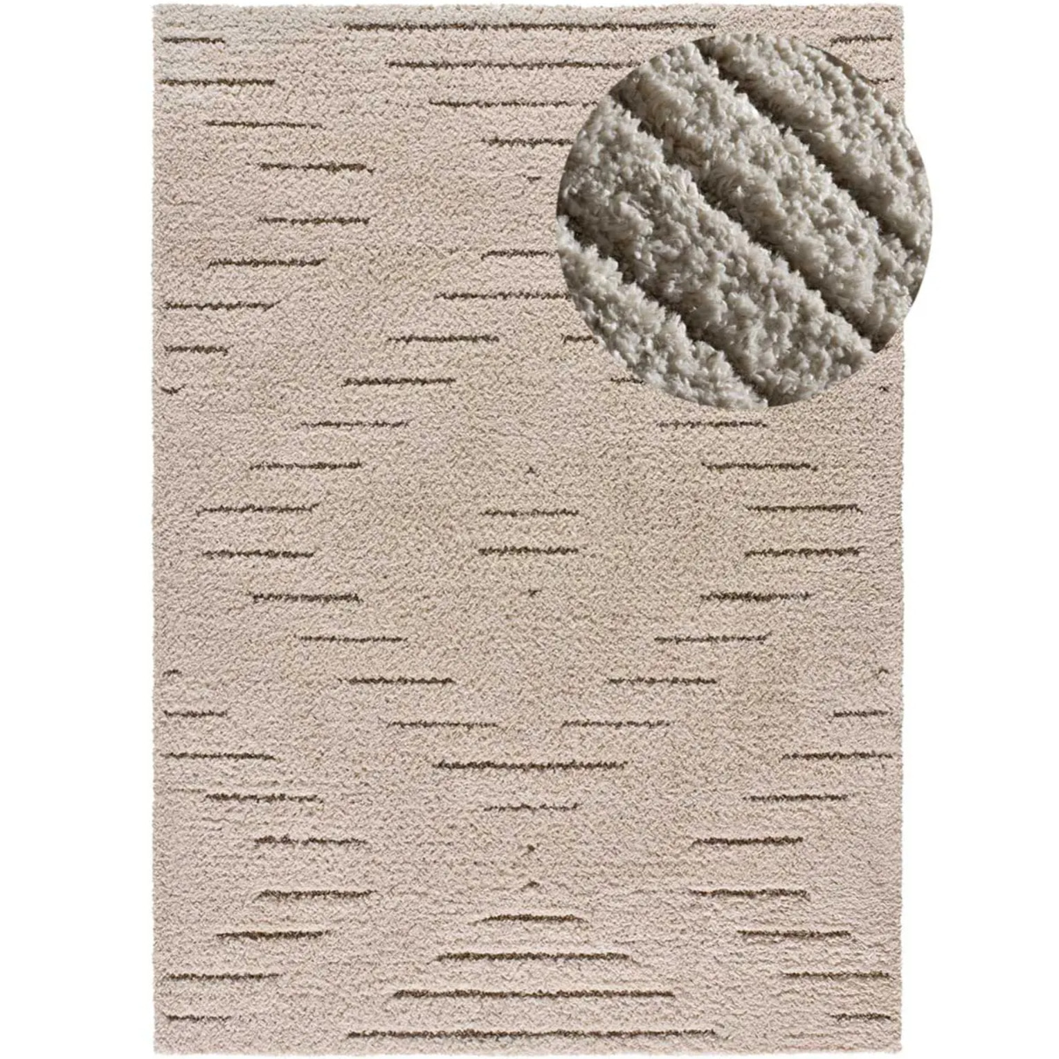 ATESA Alfombra shaggy suave estilo escandinavo crema, varias medidas disponibles