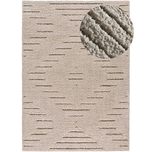 ATESA Alfombra shaggy suave estilo escandinavo crema, varias medidas disponibles