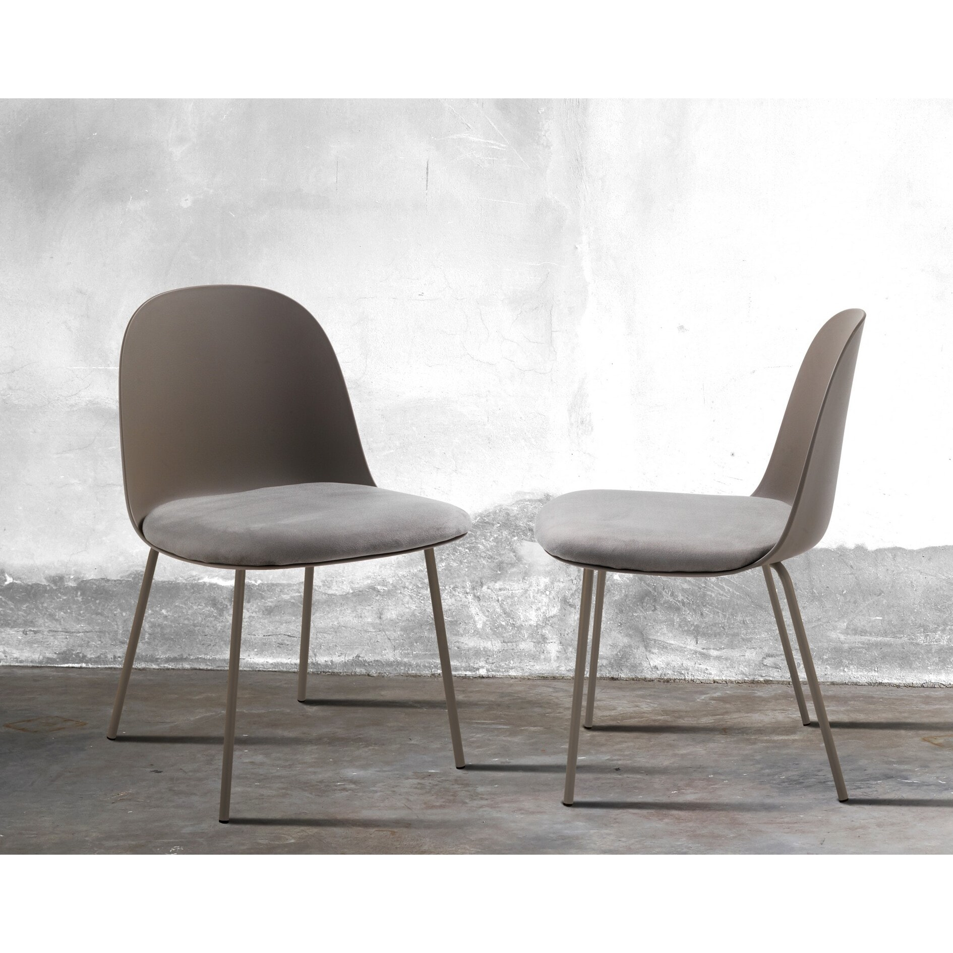 Tomasucci Lot de 4 Chaises CHLOE GRIS FONCÉ