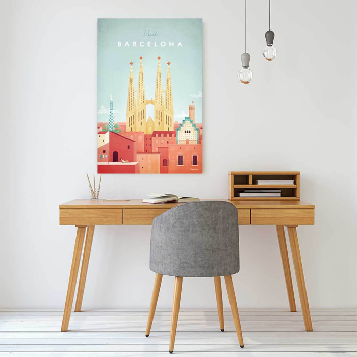 Tableau architecture barcelona vintage  Toile imprimée