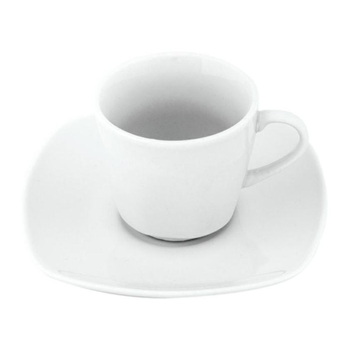 Set da caffè 6 pezzi in porcellana quadrata