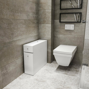 Mobile sottolavabo Dmagon, Mobiletto da bagno, Contenitore porta lavabo, Armadio per lavandino, 20x60h55 cm, Bianco