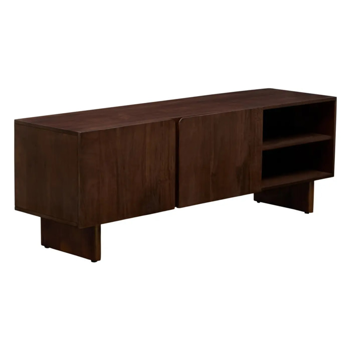 Meuble TV 2 portes 2 niches Nyero 40x147cm marron