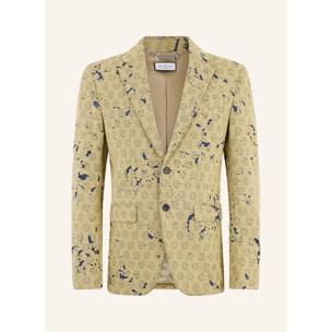 PHILIPP PLEIN Destroyed Denim Jacquard Blazer Monogram