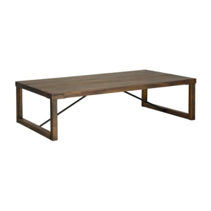 Table basse Zenga -bois massif d'araucaria-couleur nogal 120 x 33 x 70 cm
