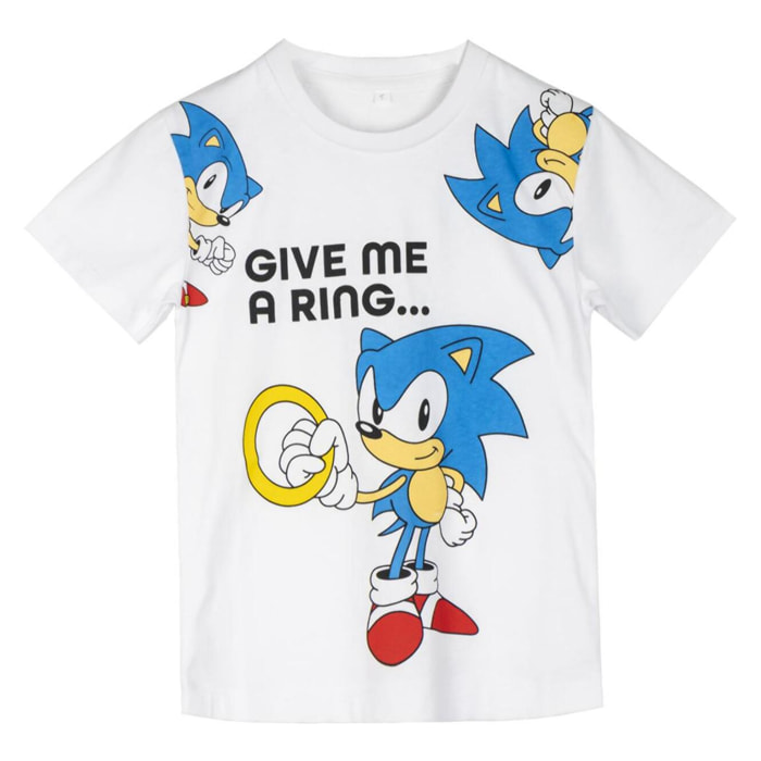 Camiseta Corta Sonic - Color Blanco - Talla 12A