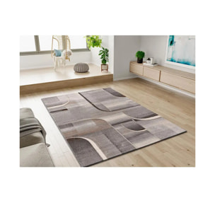 MEDEL Alfombra geométrica de pelo corto en gris, varias medidas disponibles