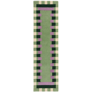 Tapis en laine de couloir KAI Vert