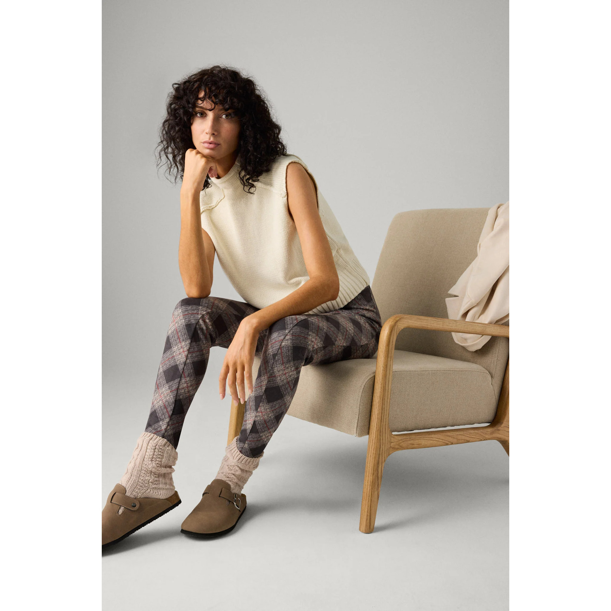 Leggings da donna a quadri.