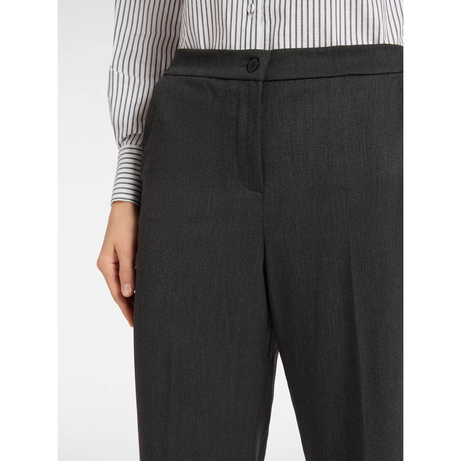 Elena Mirò - Pantalones cropped con puños - Gris