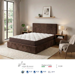 "Mabel" H24 cm 120x190 guanciale Memory OMAGGIO, a molle insacchettate indipendenti ,7 zone a portanza differenziata arrotolato