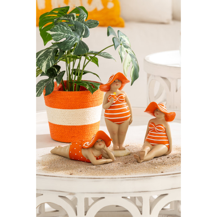 J-Line cache-pot Cordes Rayure - papier - rose/orange - extra large - 2 pièces - Ø 21.5 cm