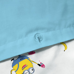 Parure de lit imprimée 100% coton, LES MINIONS FÊTE