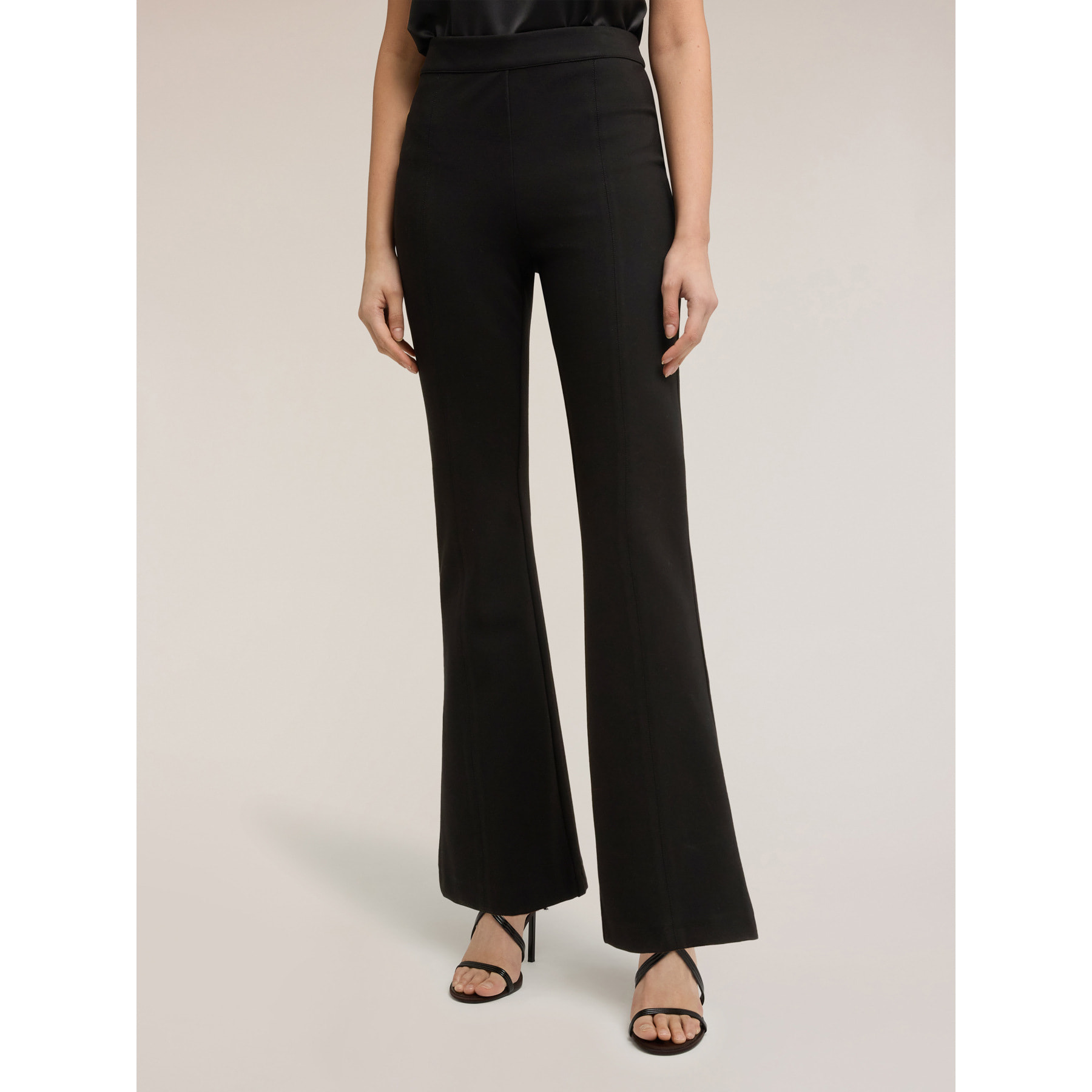 Motivi - Pantalones acampanados en punto milano - Negro