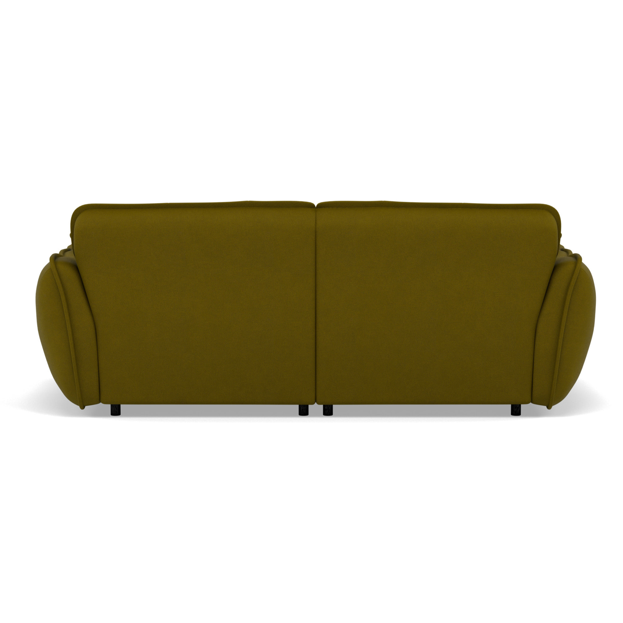 Thais - canapé droit 4 places avec double méridienne assise profonde en tissu texturé - Vert