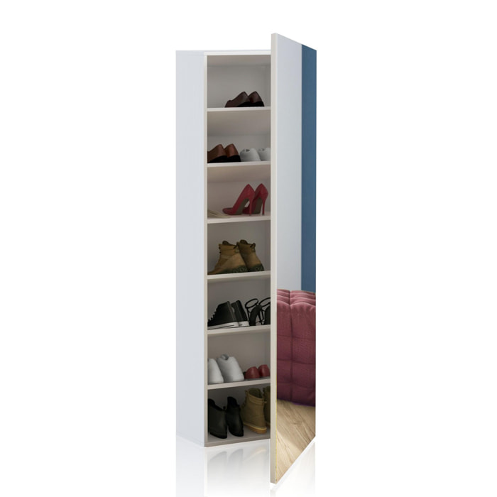 Tomasucci armoire / porte-chaussures à colonne avec miroir ART Blanc
