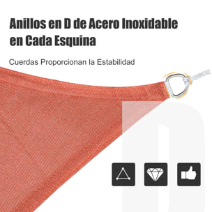 Toldo Vela Triangulo Sombrilla Parasol Terraza 3x3x3m Rojo