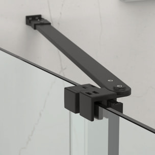 X-MOTION 110x200cm Paroi en verre coulissante Crystal Glass® 8 mm anticalcaire, avec bras et profilés Gun métal (SATBWIXM110GM)