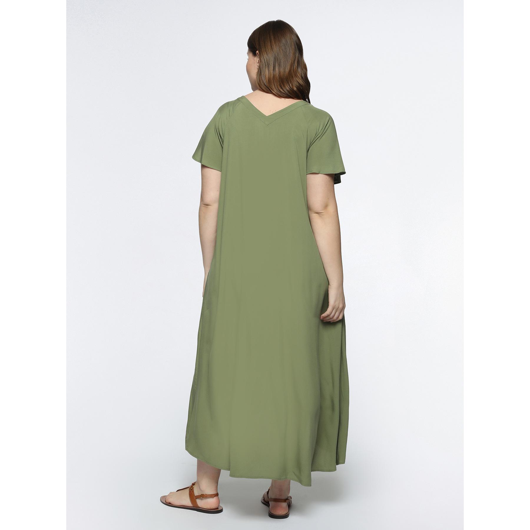 Fiorella Rubino - Vestido largo de viscosa ECOVERO™ - Verde claro