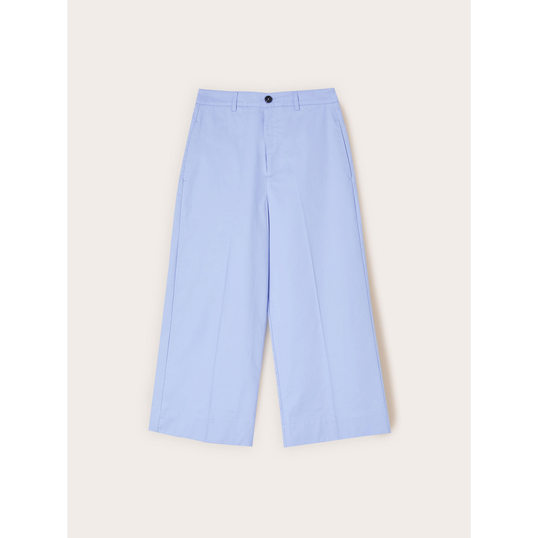 Motivi - Pantalones cropped de tela mezcla de algodón - Light - blue